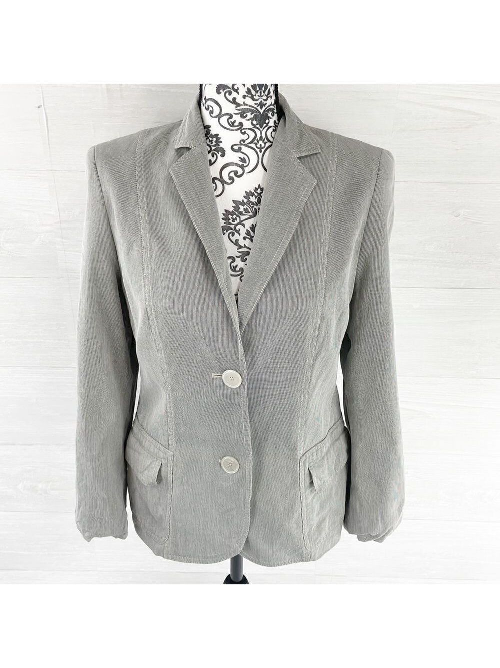 Akris Punto Striped Cotton Blend Jacquard Blazer Jacket